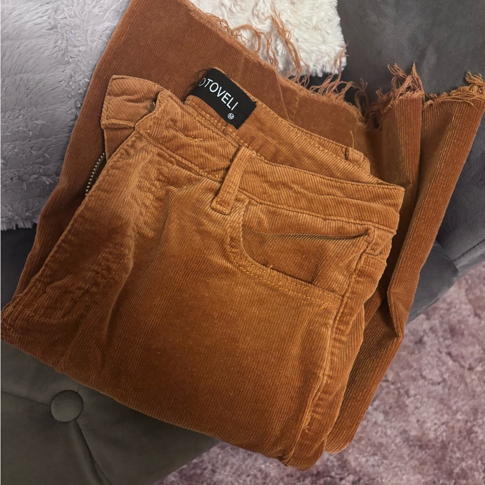 Corduroy Pants in Rust Orange